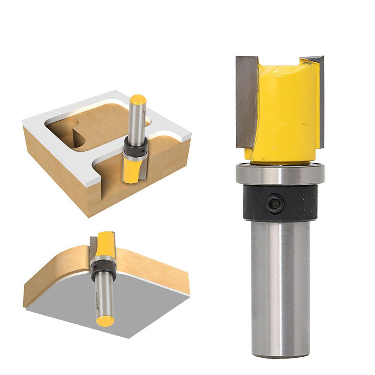 1/2" Shank Flush Trim Router Bit – 3/4" Diameter Template & Grooving Tool for Woodworking