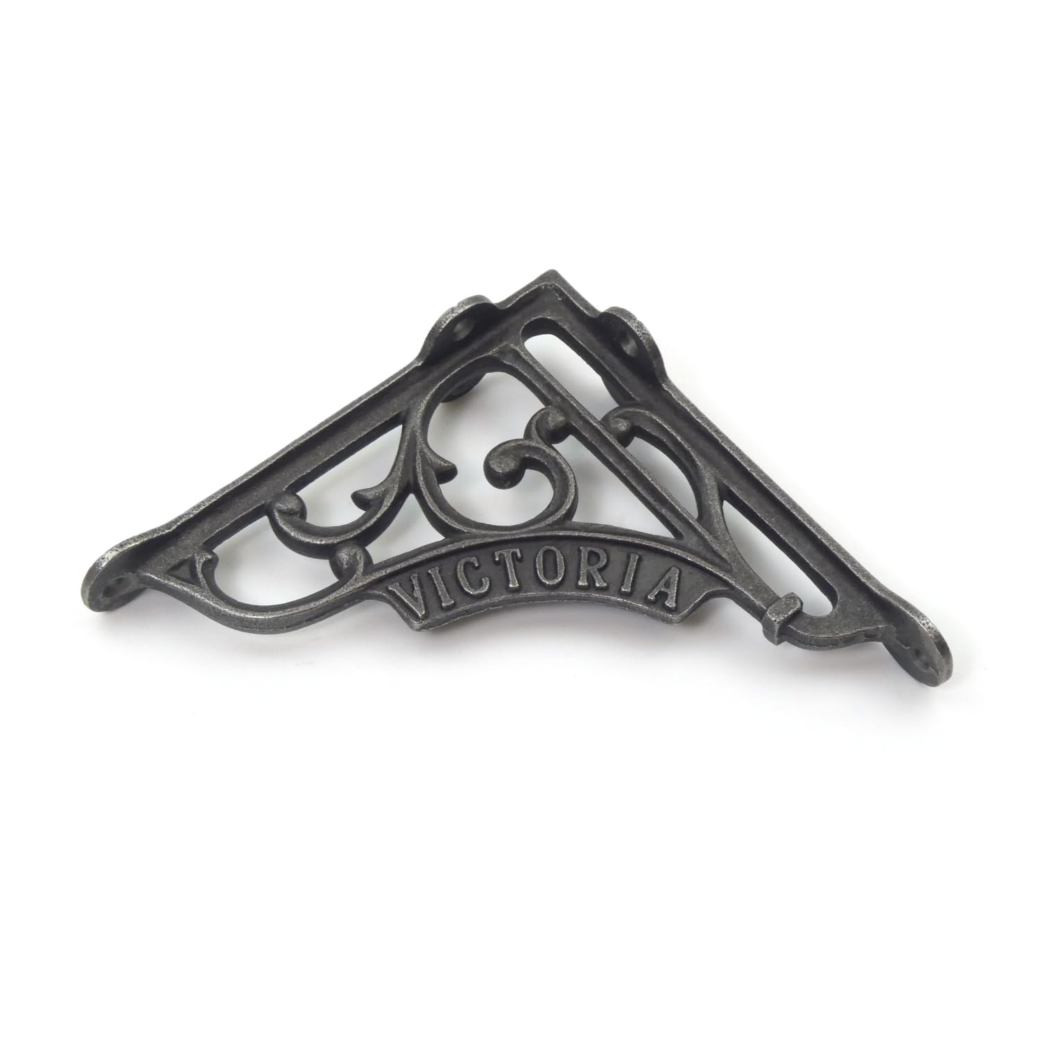 Oakcrafts - Pair Of Antique Cast Iron London Victoria Shelf Brackets - 125Mm X 125Mm