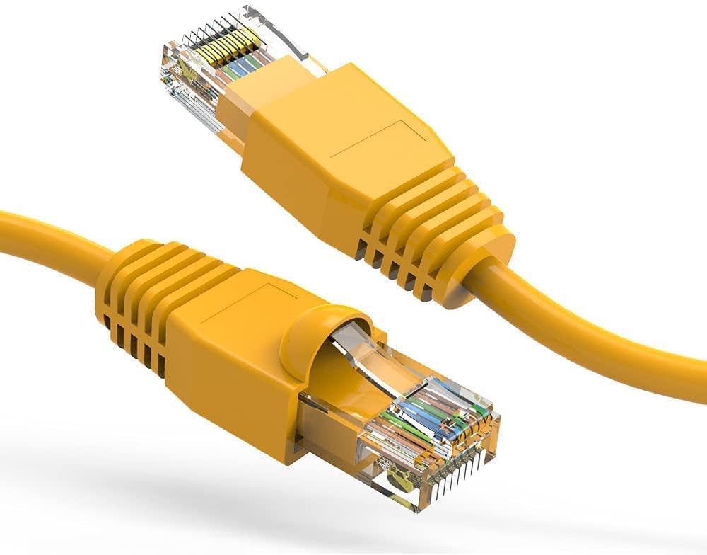 20Ft Cat6A UTP Ethernet Network Booted Cable Yellow, 1 Pack