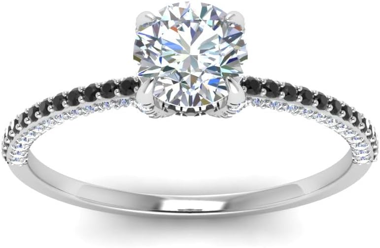 Choose Your Gemstone Delicate Hidden Halo Diamond CZ Ring 925 Sterling Silver Round Shape Petite Engagement Rings Minimal Modern Design Birthday Gift Wedding Gift US Size 4 to 12