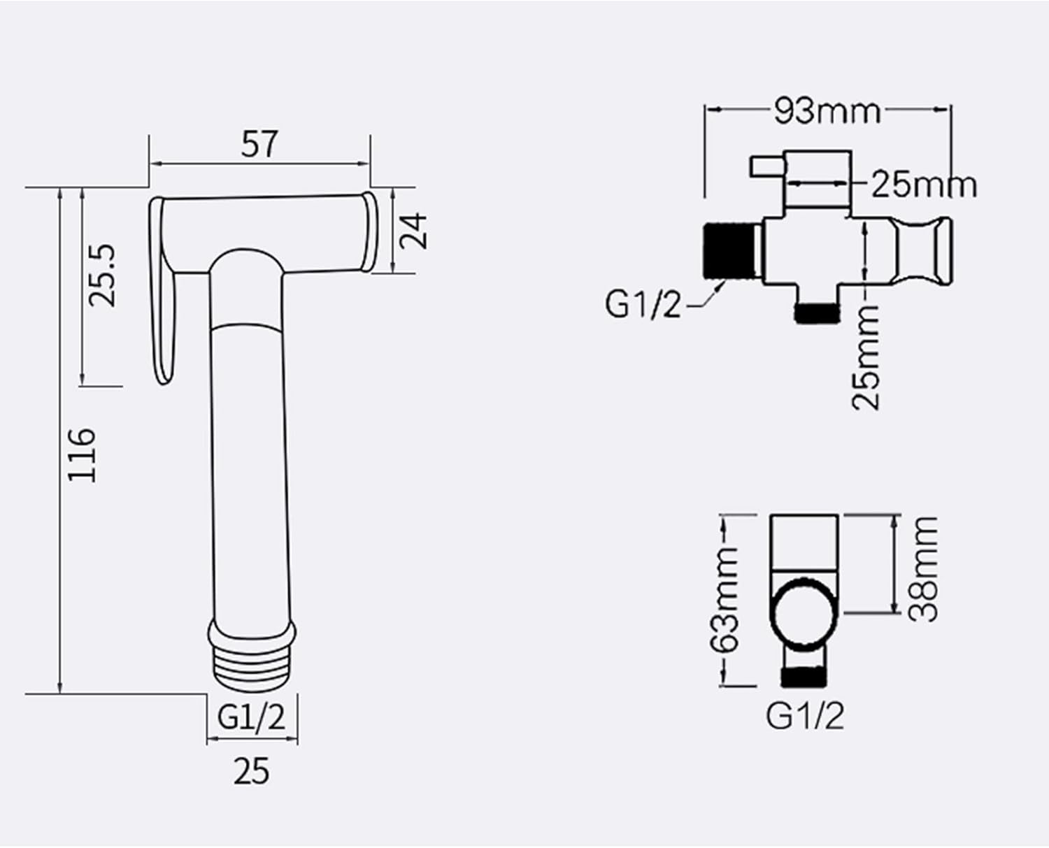 Sprayer Brass Chrome HandheldSprayer for Toilet Portable Baby Cloth Diaper SprayerAttachment withHose for Feminine Wash, Pet Washing,3m Hose(3m Hose)