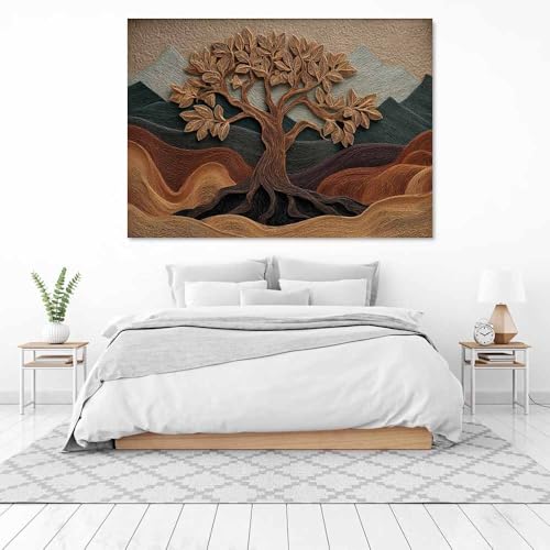 Arbre de Vie Impression Sur Toile 20x30 Tableau Mural Marron - 3