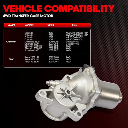 Image of 600-914 Transfer Case Motor Assembly Fits for Chevy Colorado Silverado Suburban Cheyenne 2500 2007-2015 | Fits for GMC Sierra Yukon 2500 HD 3500 H, 84115497 19258697 23319285