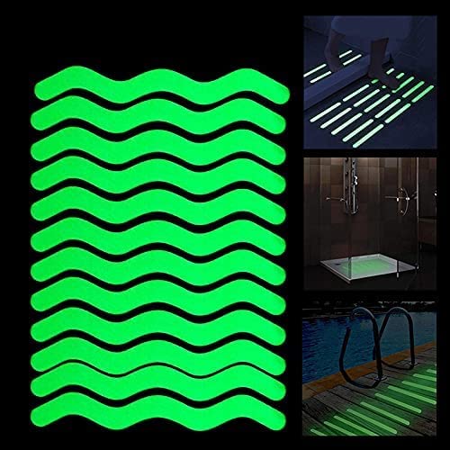 DAJOOEE Bathtub Non Slip Stickers 24 pcs, Anti Slip Strips Transparent Shower Stickers Bath Safety Strips Non Slip Strips for Bathtubs Showers Stairs Floors (Glow in Dark) Cover