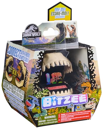 Bitzee Jurassic World - Mon Animal Interactif - 25 Dinosaures Digitaux 3D Que Vous Pouvez Vraiment Toucher - Boîtier Connectable avec 1 Autre - Sons Réactions Et Jeux - Jeu pour Enfant 5 Et +