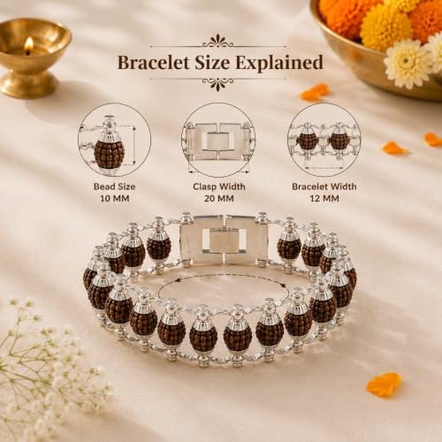 Image of Natural Rudraksha Beaded Bracelet for Men & Women | Spiritual Prosperity & Positive Energy Accessory