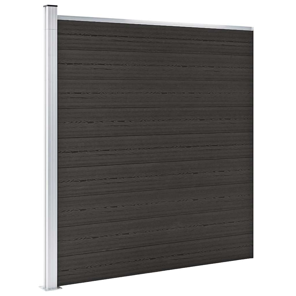 vidaXL Zaunelement Gartenzaun Sichtschutzzaun Lamellenzaun Windschutz Zaun Windschutzzaun Terrasse Stecksystem Lärmschutz WPC 175x186cm Schwarz
