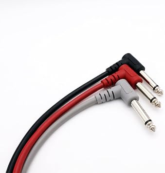 Guitar Patch Cable Wire Effect Pedal Cable Cord Instrument Lead Cable Short Audio Connection Cable 6.35mm(1/4 inch) Colorful for Electric Guitar, Bass Guitar Pack of 6