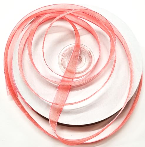 CaPiSo 10mm Organzaband Schleifenband Geschenkband Chiffonband Organza (Apricot-Lachs, 50m) CaPiSo 10mm Organzaband Schleifenband Geschenkband Chiffonband Organza (Apricot-Lachs, 50m)