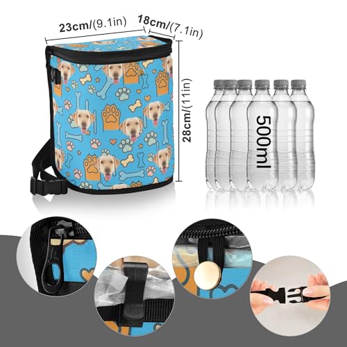 Image of Wudan Custom Cartoon Cute Dog Elements Car Trash Can with Lid Lid Leak Proof Holder Trash Can for Car Must Haves