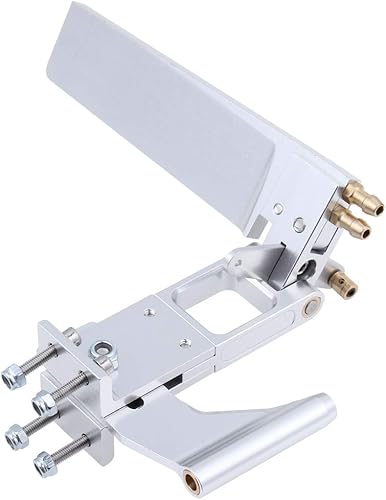 Miniatura 5 de Hobbypark Timón de barco RC de aluminio de 4.331 in con soporte de soporte de soporte de puntal de eje de 0.157 in, recogida de agua doble