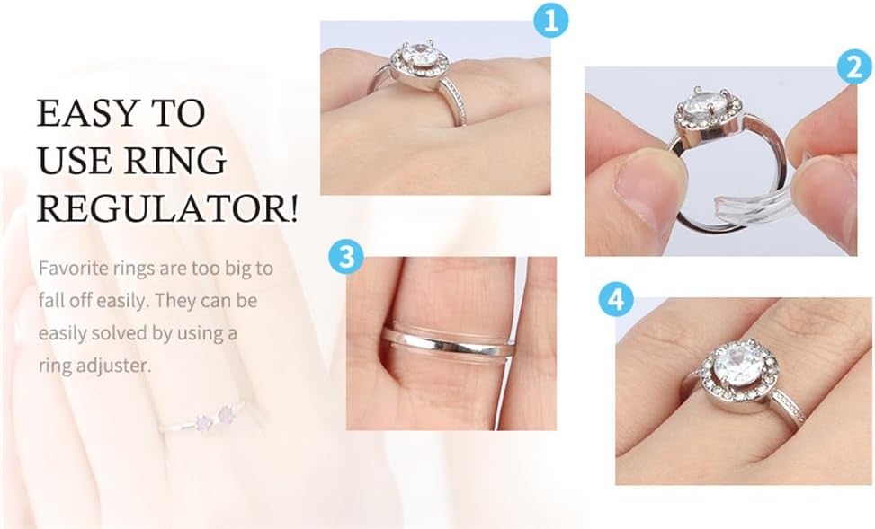 Invisible Ring Size Adjuster for Loose Rings Ring Adjuster Fit Any Rings, Assorted Sizes of Ring Sizer