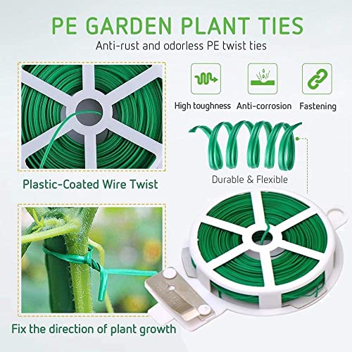 R H lifestyle Green Color Plastic Twist Tie Wire Spool with Cutter for Garden Yard Plant (Green 20m) ANC4517