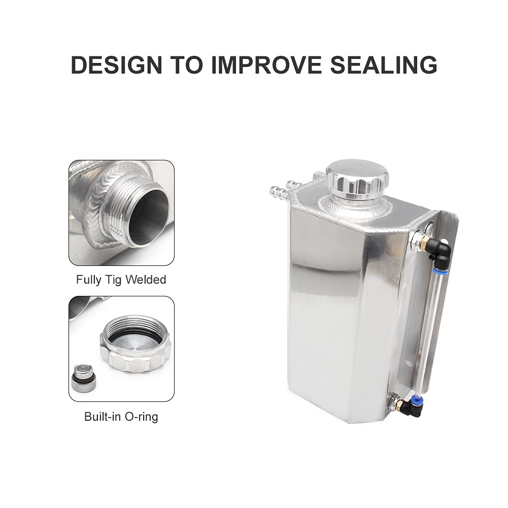 Coolant Overflow Tank 2L Coolant Reservoir Made of Aluminum Radiator
