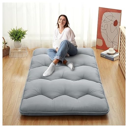 LULUWAY Foldable Japanese Floor Mattress - Twin Size Futon Mattress Roll Up, Tatami Mat, Camping Mattress, and Couch Mattress Pad
