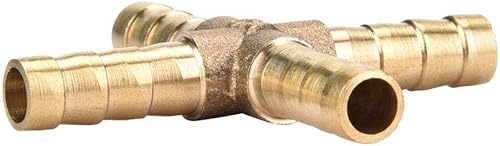 Miniatura 8 de 5 piezas de conexión cruzada de latón, manguera de latón de 4 vías, conector de montaje cruzado, junta de cobre, adaptador de púas de empalme, unión