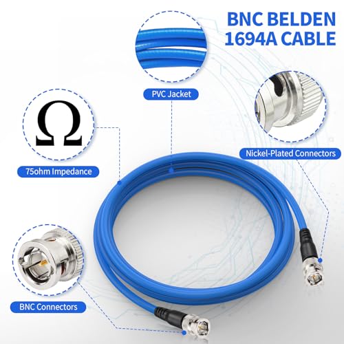 Image of Superbat SDI Cable BNC Cable 3G /6G /12G HD-SDI Cable (Belden 1694A,2ft Supports HD-SDI /3G-SDI /4K /8K Camera SDI Video Cable Precision Video Cable (2Pcs)