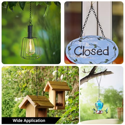 garini 26 Inch Hanging Basket Chain with Hooks, Black Hanging Chain for Hanging Bird Feeders, Billboards, Chalkboards, Basket, Planters, Lanterns, Wind Chimes and Decorative, 4 Pack - Thumbnail 7