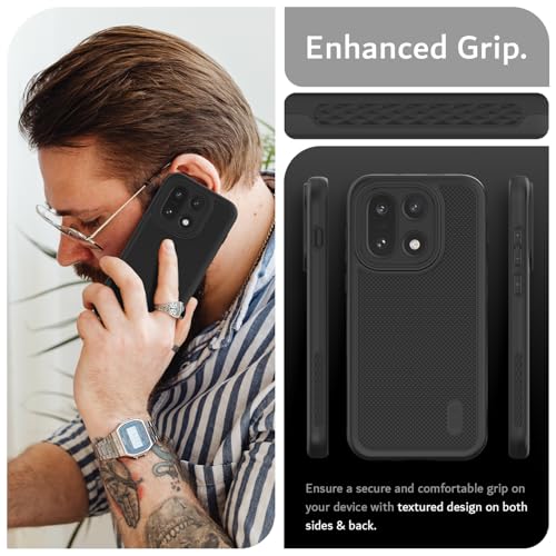 Image of TUDIA MergeGrip [Military Grade] for OnePlus 15 5G Back Cover (2025) - [Drop Tested] Dual Layer Shockproof Slim Rugged Heavy Duty Tough Protective Phone Case (Black)