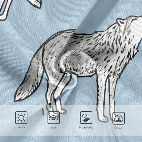 Wolves Poses Light Blue Little Girl Panties Toddler Girls Underwear Cotton Animal Briefs Underpants 2t3