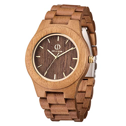 Wooden Mens Watches Handmade Natural Wood Watch Lightweight Vintage Wooden Watch Quartz Casual Wrist Watches For Men