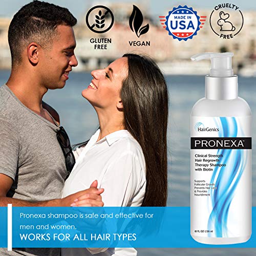 Hairgenics Pronexa Clinical Strength Hair Growth & Regrowth Therapy Hair Loss Shampoo With Biotin, Collagen, and DHT Blockers for Thinning Hair, 8 fl. oz.
