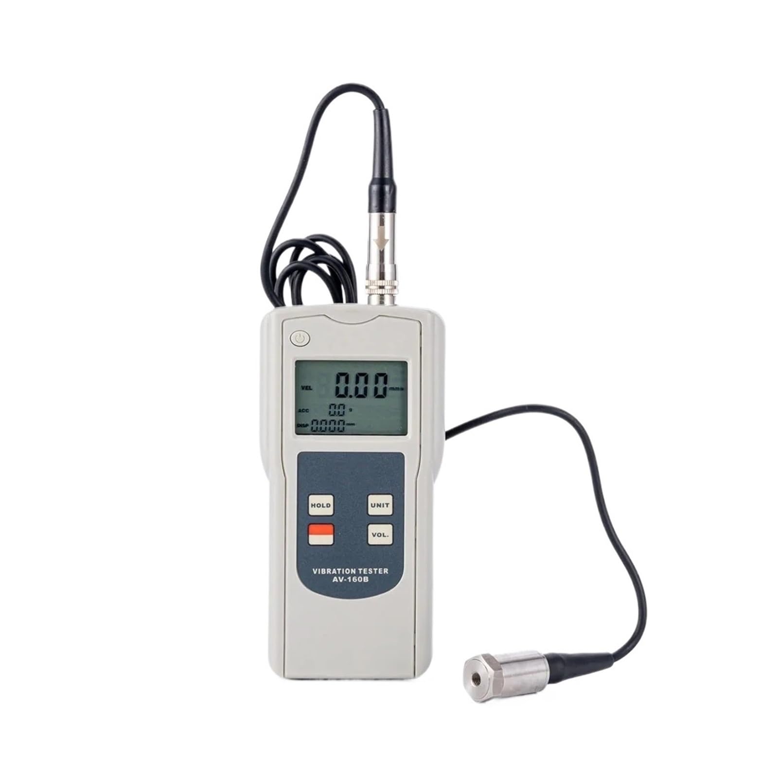 Mthckxjbsuz One Color Vibration Meter, Vibration Analyser Av-160B 10-10Khz Meter Measures Motor Mechanical Failures Displacement Velocity And Acceleration