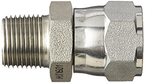 Image of Brennan Industries 6505-06-08 Steel Straight Tube Fitting, 3 /8 inch-18 NPTF x 3 /4 inch-16 SAE Thread, 1 /2 inch Male NPTF x 1 /2 inch Female JIC Swivel