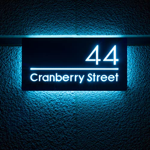 Numero Civico Illuminato A Energia Solare - 4 LED, Acciaio Inox, Impermeabile IP44