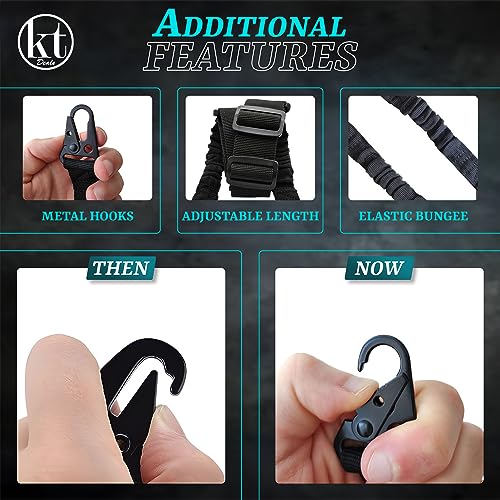 Tactical Rifle Sling 2 Point Gun Shoulder Strap Adjustable Two Points Sling with Metal Hooks Quick & Easy Detach Two Points Rifle Shoulder Strap (Sling) - Thumbnail 3