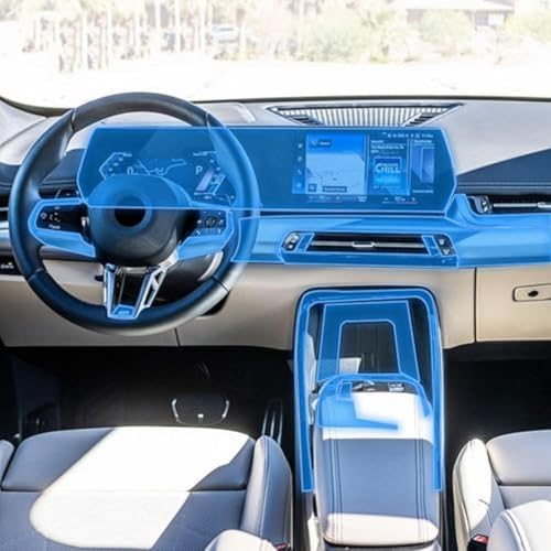 WuYyyyy Film intérieur de Voiture Tableau de Bord Planche de Console Centrale Anti-Rayures Transparente TPU Film refit pour BMW U10 U11 X1 X2 ix1 2023.