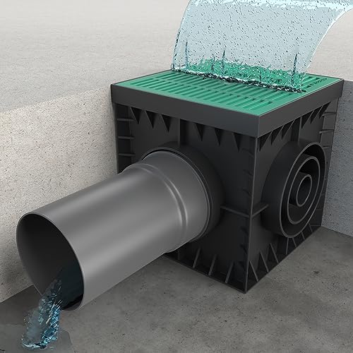 Vodaland - 12x12 Catch Basin Green Plsatic Grate Package with Debris Basket Included!