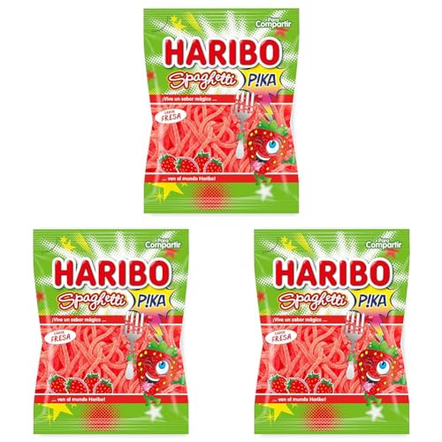 Haribo Spaghetti Fresa Pica, 1 x 150 g (Paquete de 3)