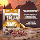 Wild West Beef Jerky, 300g Honey BBQ Rindfleisch, Beef Jerky high Protein Trockenfleisch, Protein Snack
