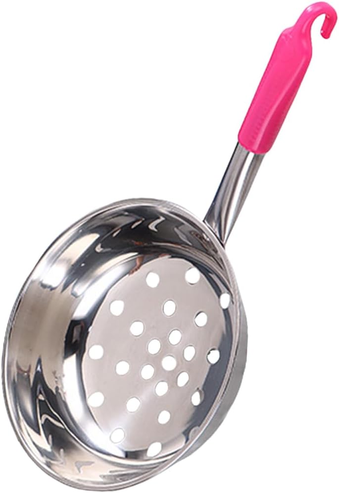 Alipis Large Hole Slotted Spoon 15.74 Inch Stainless Steel Kitchen Strainer Spoon with Long Handle for Draining Pasta Noodles Dumplings Soup and Cooking