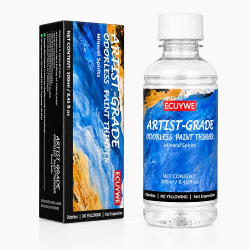 Odorless Mineral Spirits 200ml High Purity Low Odor Solvent for Thinning Oil-Based Paints Cleaning Brushes & Tools Oil Paint Thinner Degreasing DIY Crafts Art Projects and Home Maintenance