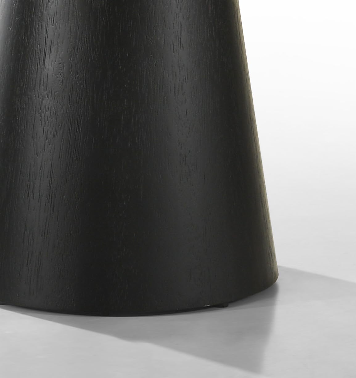 Round Coffee Table Modern,Black Wood Tea Table for Living Room,Mid-Century Drum Coffee Table with Sturdy Pedestal,Easy Assembly,29inch