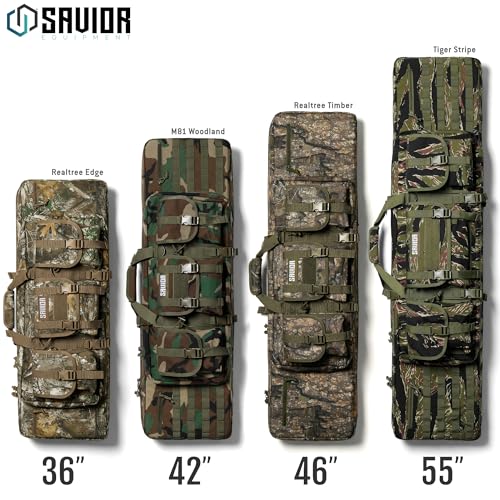 Savior Equipment American Classic Tactical Double Long Gun Bag Pistol Transportation Case w/Backpack Strap, 46 Inch Tiger Stripe - image 6