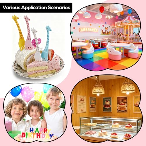 Miniatura 4 de Ztolbriy 12 Tenedores Infantiles Para Fruta Divertidos Picks De Comida Para Lunchbox Fiestas Sin Bpa Seguros