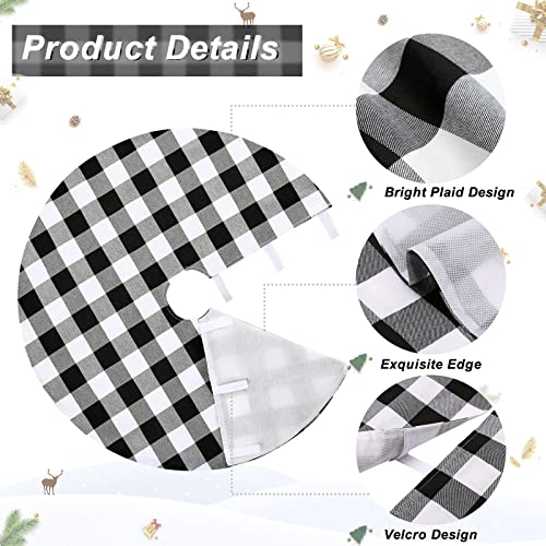 White And Black Plaid Tree Skirts Small 36 Inches Xmas Buffalo Checked Tree Skirts For Christmas Tree Skirts New Year Party Outdoor Decoration #TOP2