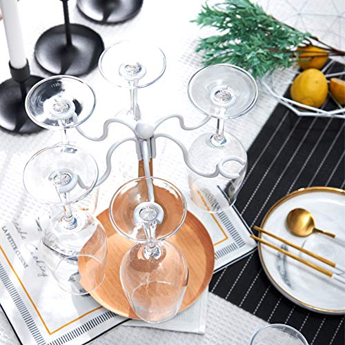 Soporte moderno de vino de madera con portavasos de vidrio miniatura 2