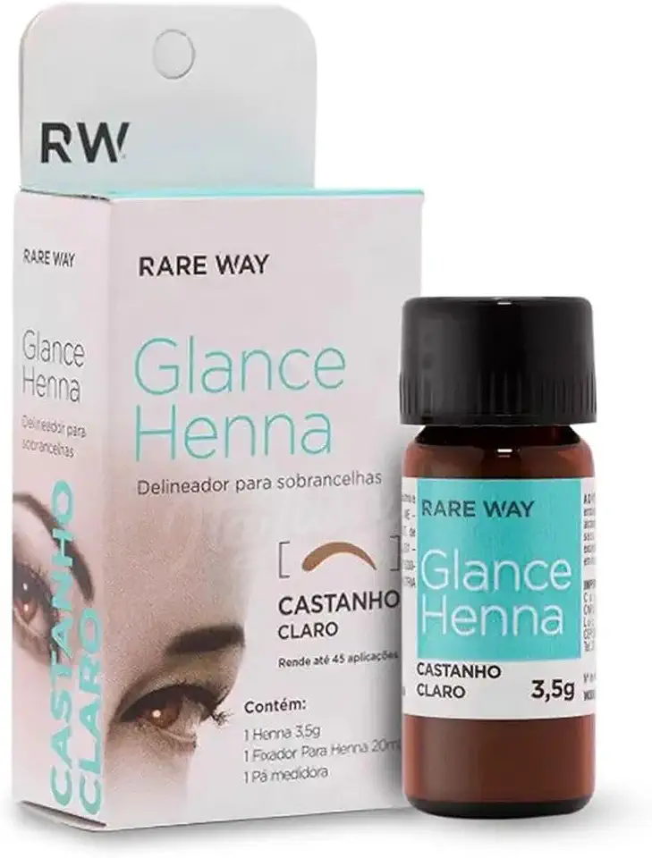 Henna Glance para sobrancelhas Rare Way 3,5g (Castanho Claro)