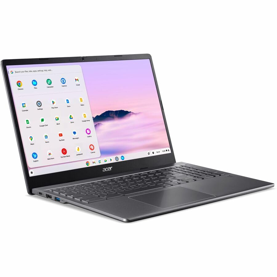 Image of Acer Chromebook Plus 515 CBE595-2T CBE595-2T-36DM 15.6 inch Touchscreen Chromebook - Full HD - 60 Hz - Intel Core 3 100U - 8 GB - 256 GB SSD - English (US) Keyboard - Iron