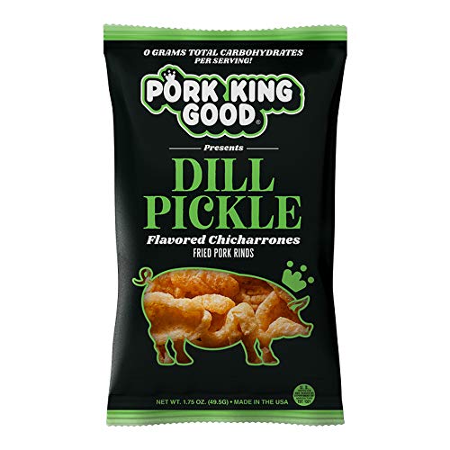 Pork King Good Pork Rinds (Chicharrones) (Dill Pickle, 8 Pack)
