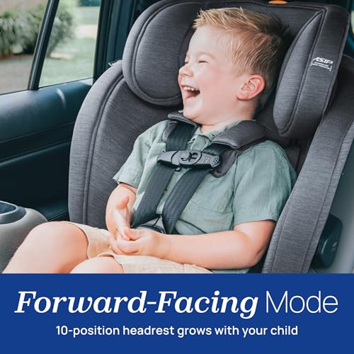 Chicco OneFit LX ClearTex All-in-One Car Seat with LeverLock Installation, Slim Design, Convertible Car Seat, Seat for Infants and Children 5-100 lbs | Ebony/Black