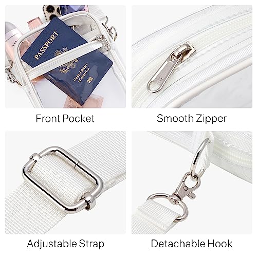 Image of PACKISM Clear Bag for Stadium Events - Clear Purses for Women Transparent Crossbody Messenger Bag for Concerts Game Day