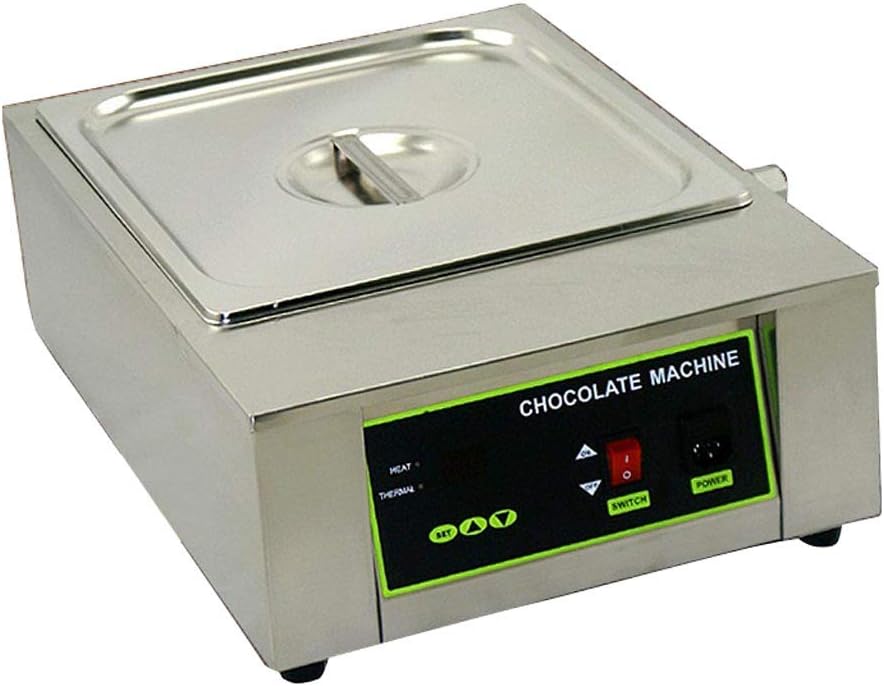 Commercial Stainless Steel Chocolate Melting Furnace, 1000w High Power Chocolate Electric Cooker, 0°~80° Digital Display Temperature Control, 8.5 Kg of Large Capacity