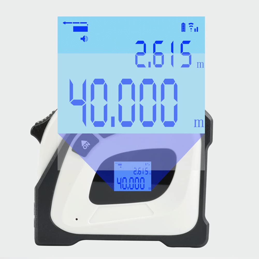 Cinta métrica láser, medidores de Distancia láser Digitales 2 en 1 con Pantalla LCD, Medida láser de 40 m, Cinta métrica de 5 m, área de (Blanca)