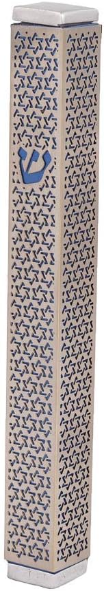 EMANUEL Yair Mazuzah Case for Door | Magen David Star Pattern Cutout (Blue MK-3C)