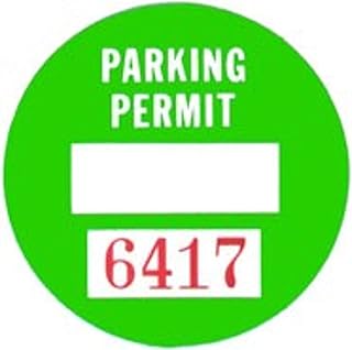 Parking Permit Window Decals 100 Round Shape - Reverse Adhesive for Inside of Glass (Green)